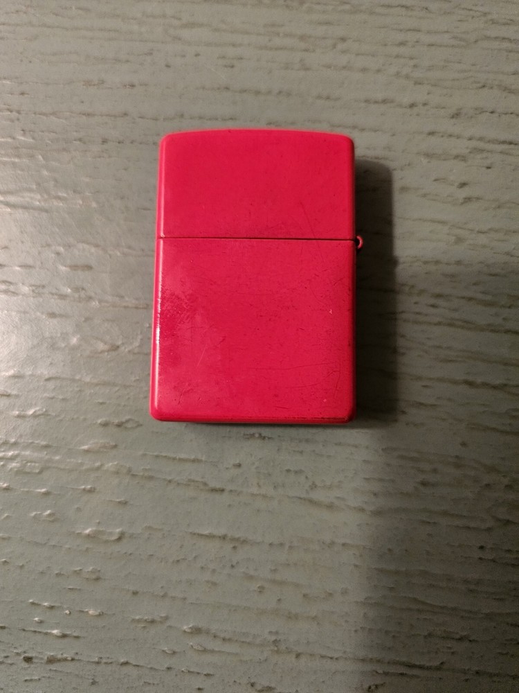 Vintage Matte Red Zippo Lighter W/ Yr 2000 Date Code-Works