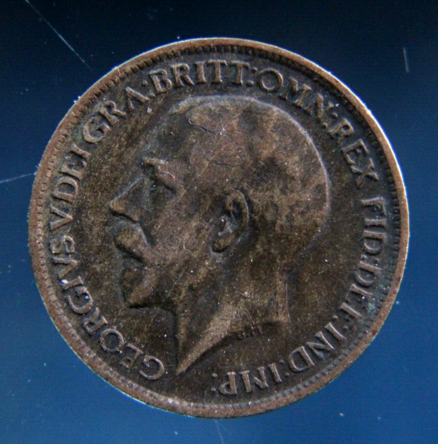 Great Britain, Farthing, 1919 bronze coin