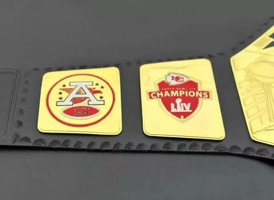 KANSAS CITY CHIEFS KC NFL Superbowl Championship title belt Adult size 2mm Brass