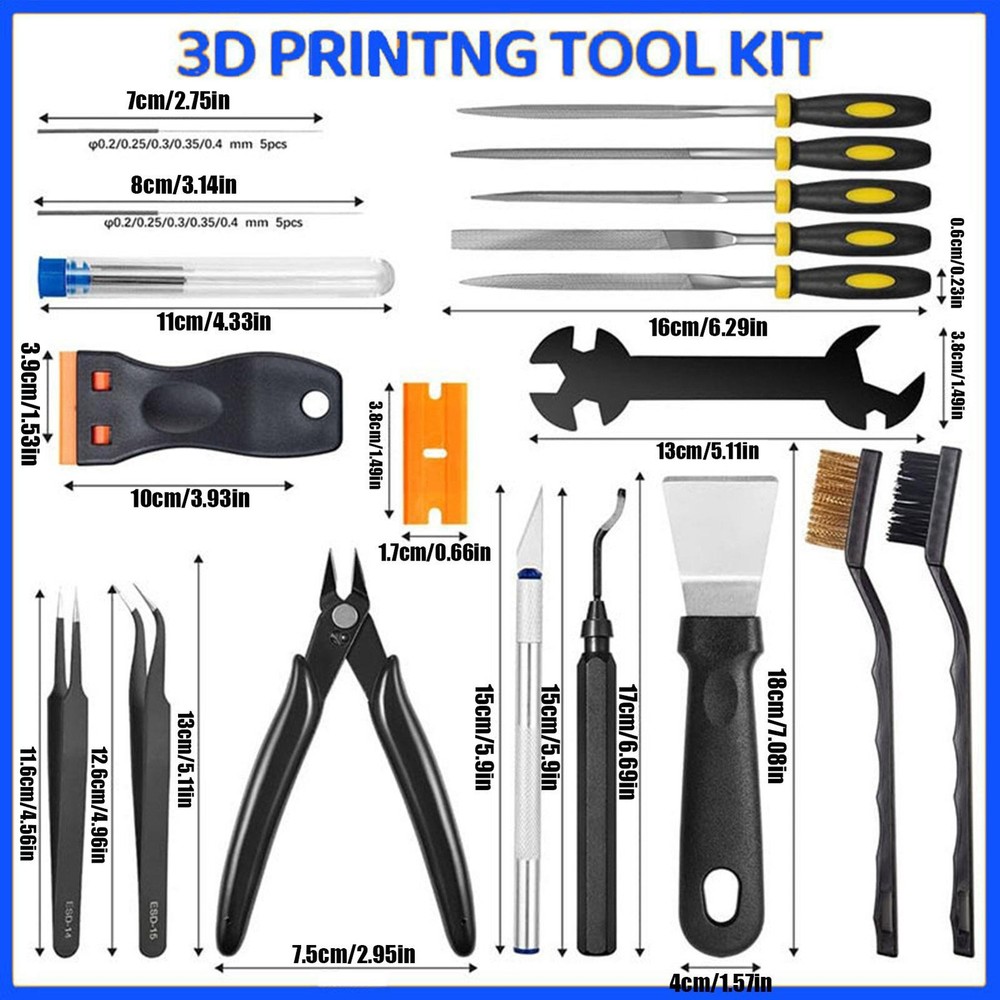3D Printer Nozzle Cleaning Kit - 50 Pieces Print Cleaner Tools...