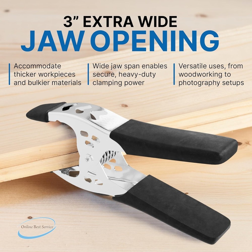 Rust-Resistant Spring Clamps - 3" Jaw, 12 Pack