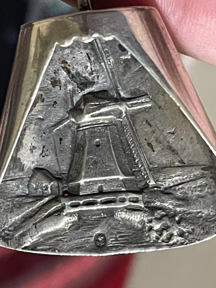 Vintage Figural Ship with Windmill Scene Sugar Spoon