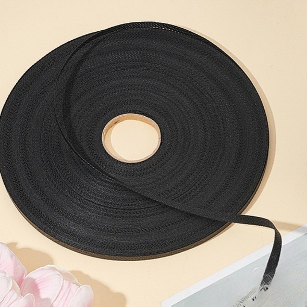 1roll PP Plastic Ribbon Baseball Cap Size Strip Cap Insert Strip Strip Black