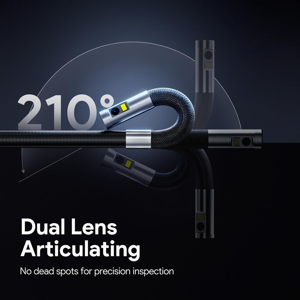Endoscope Camera with Light, Articulated Probe, Flexible Snake Inspection Camera