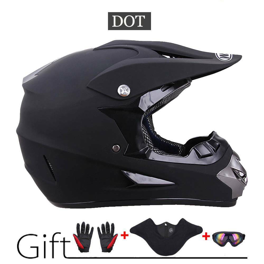 DOT Adult Motocross ATV Dirt Bike MX Off-Road Helmet + Goggles + Gloves S/M/L/XL