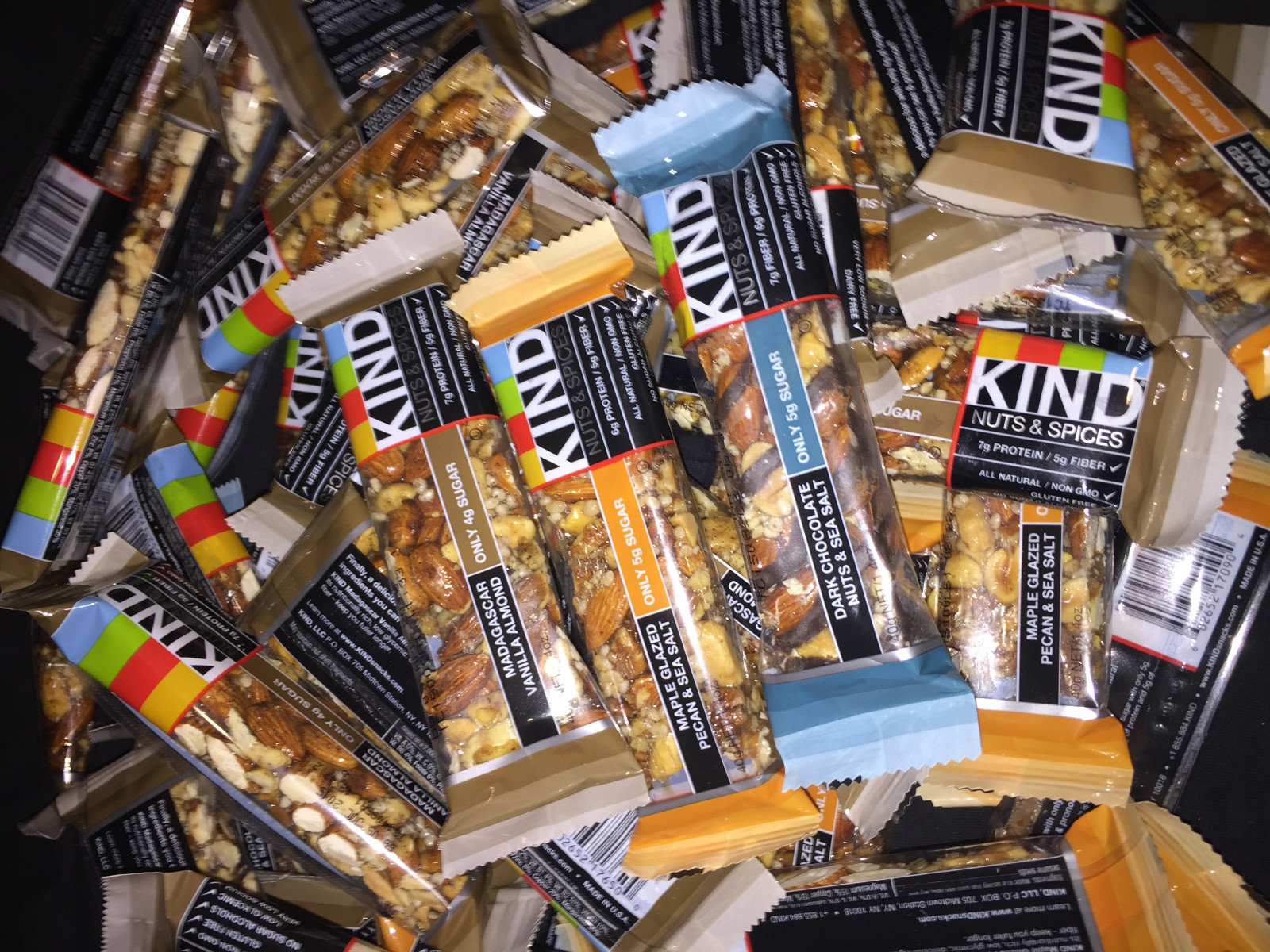 50 ASSORTED FLAVOR NUTS AND SEA SALT PLUS NUT+SEED KIND BARS- 3-8g Protein -