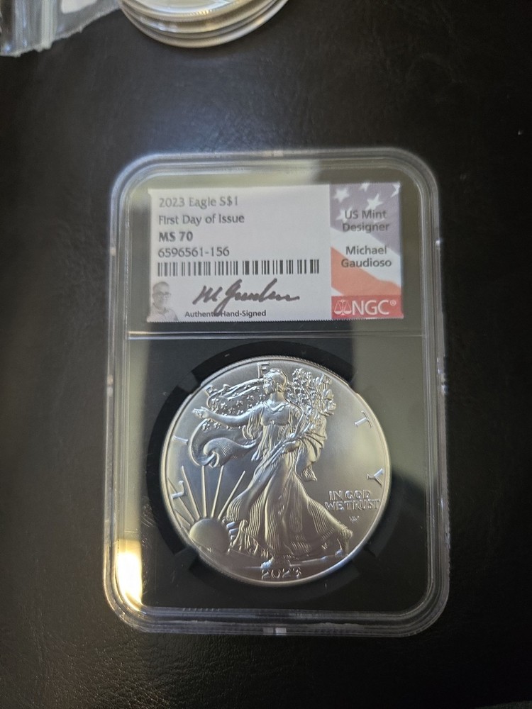 2023 Am. Silver Eagle NGC MS70 FDI Michael Gaudioso Signed