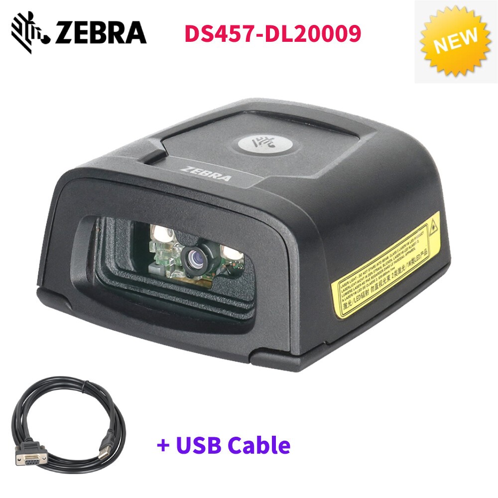 Zebra DS457-DL20009 1D 2D Fixed Mount Laser Reader Barcode Scanner w/USB Cable
