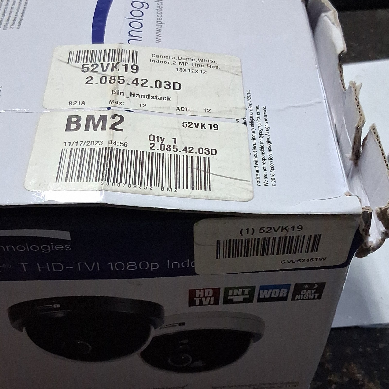 Speco Technologies HD-TVI Dome Camera CVC6246TW WDR Day/Night CCTV