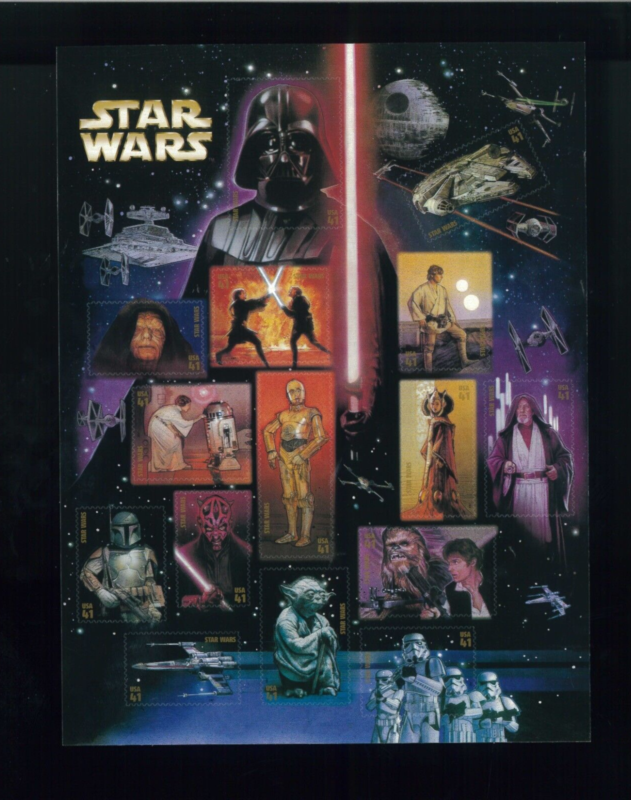 United States 41¢ Star Wars Postage Stamp #4143 MNH Full Sheet