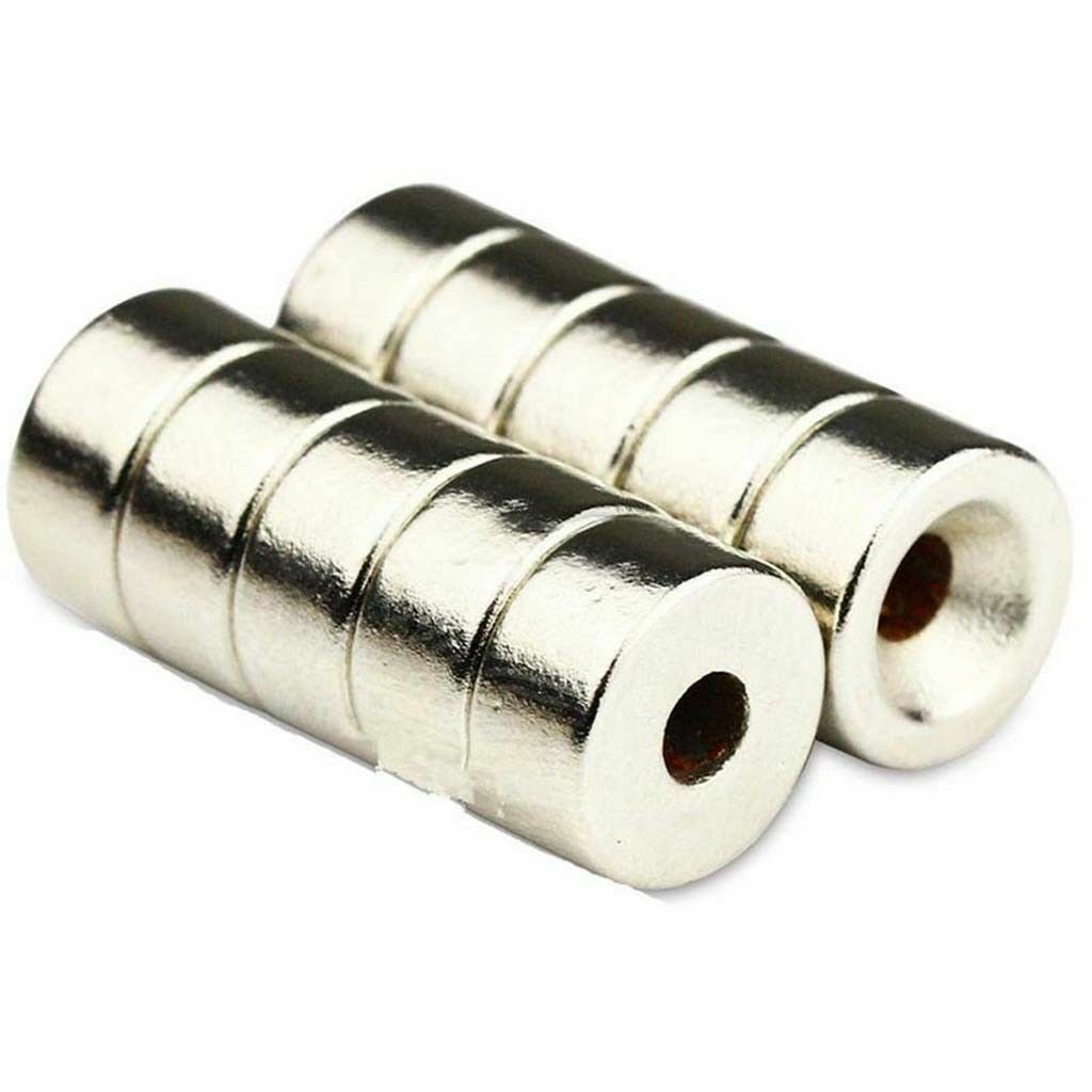 5-100pcs N35 12mm x 3mm Hole 4mm Strong Countersunk Ring Discs Rare Earth Magnet