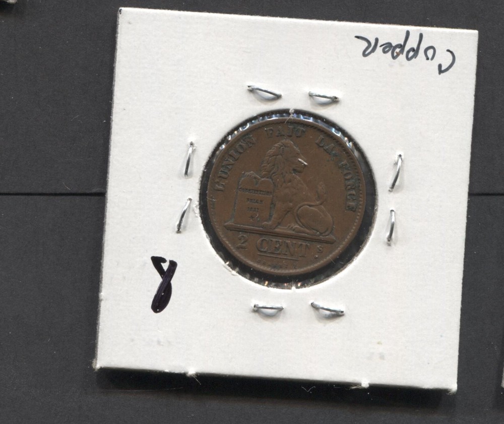 1870-Belgium-VF+/ 2 Cents
