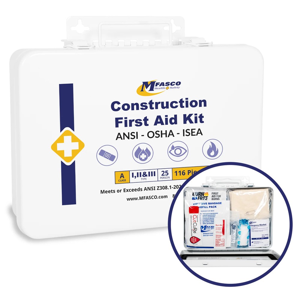 Construction First Aid Kit OSHA Class A Metal Box