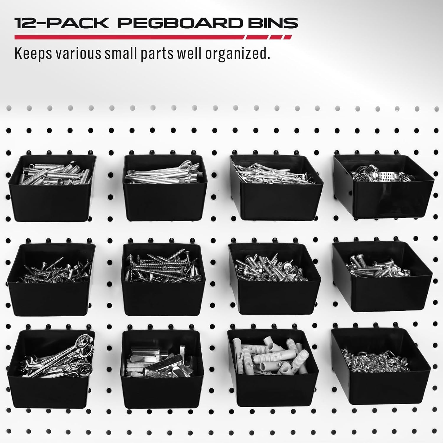 300 Piece Pegboard Hooks Kit, Peg Board Organizer Accessories with Bins for Hang
