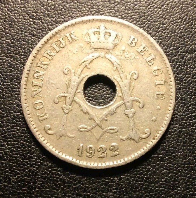 1922 Belgium 10 Centimes Coin