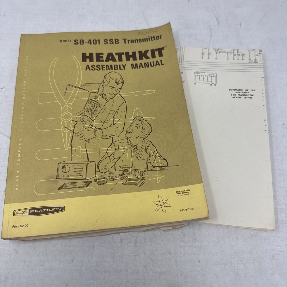 Heathkit SSB Transmitter Model SB-401 Assembly Manual Plus Schematic
