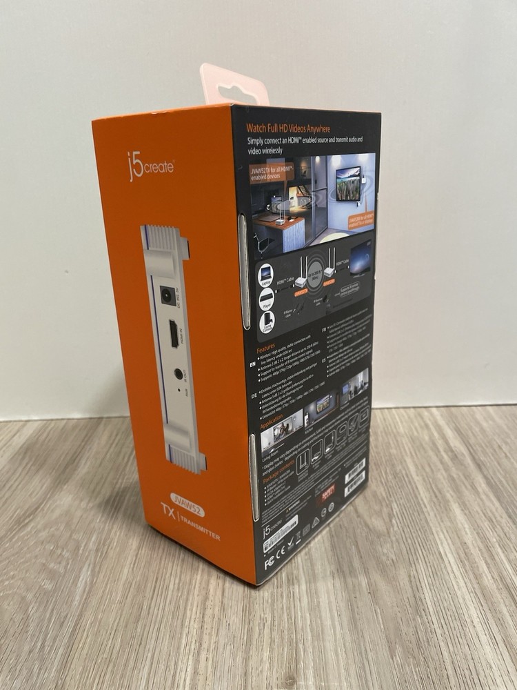 New J5 Create JVAW52 Wireless HDMI Display Transmitter Receiver Extender