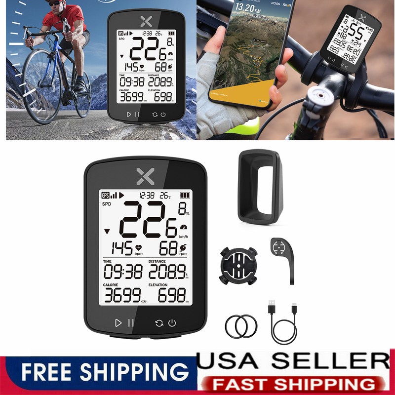 GPS Bike Computer Wireless Cycling Speedometer MTB USB Waterproof Bluetooth