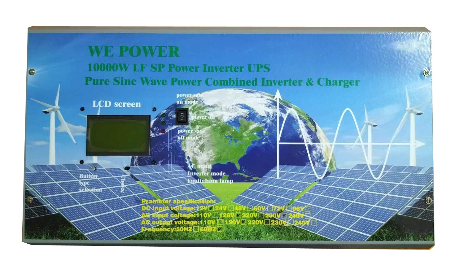 10000W SP Pure Sine Wave Power Inverter 24VDC/110V,220VAC LCD/UPS/ATS/Charger RV