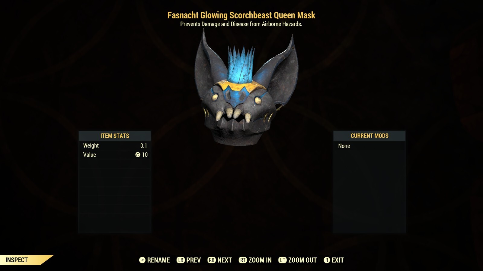Glowing Scorchbeast Queen Mask  Xbox