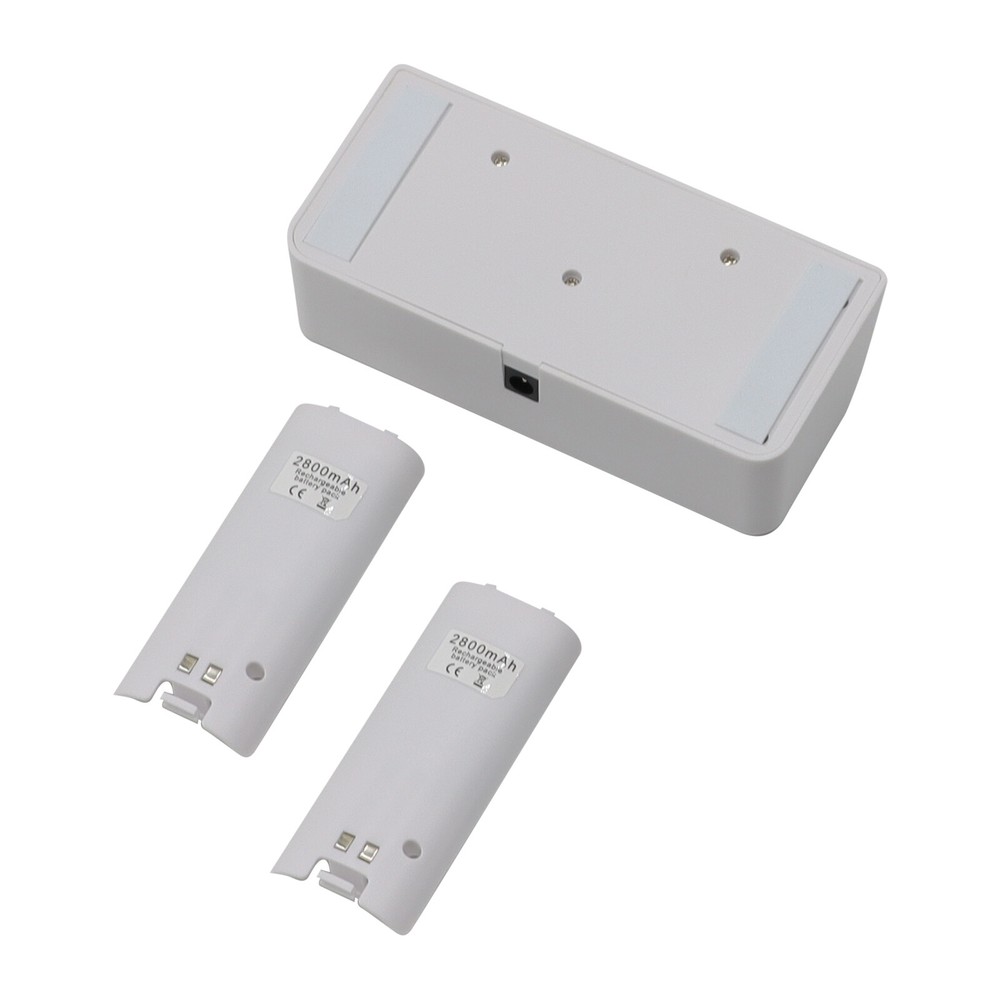 Dual Charging Station Dock Two Rechargeable Battery for Wii U Remote Controller