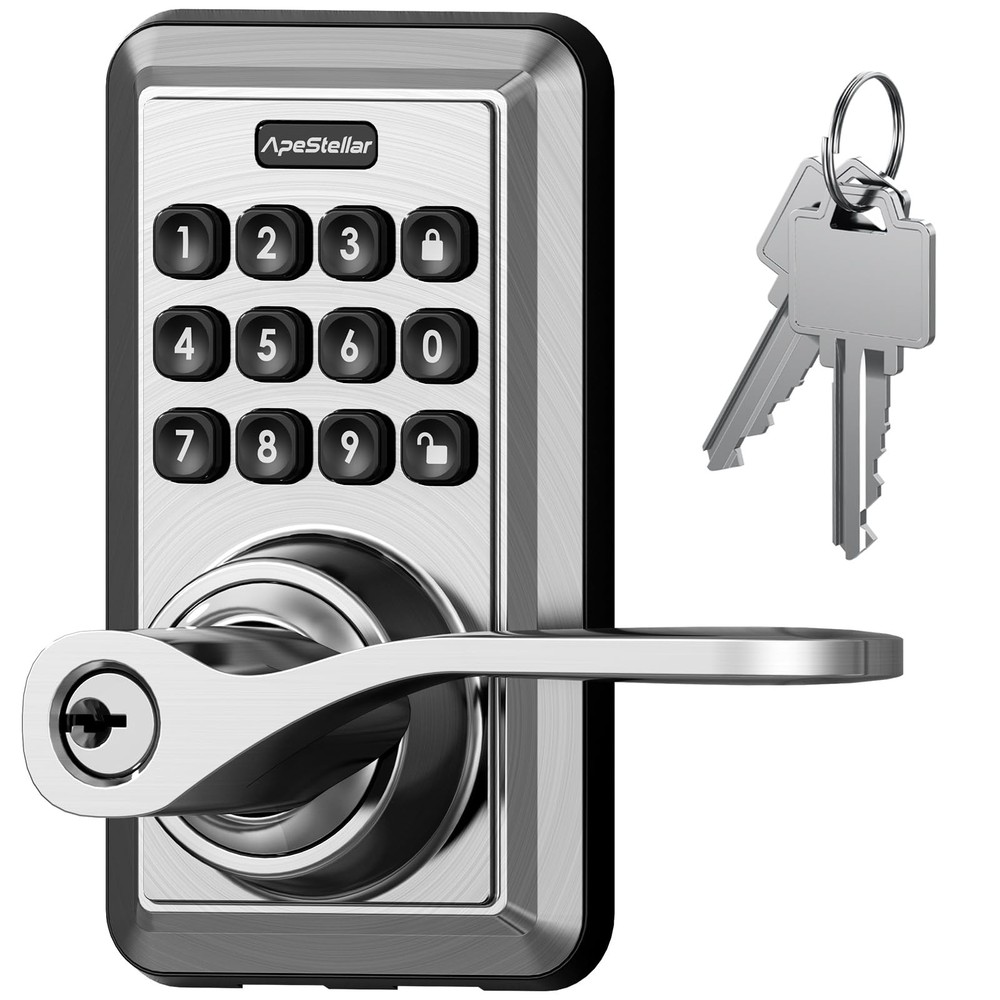 Door Lever with Keypad- Keyless Entry Door Lock with Handle -Code Door Lock- ...