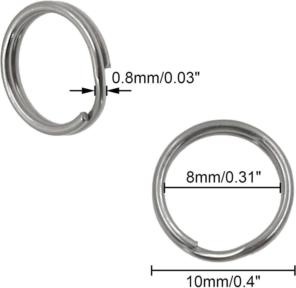 60Pcs Small Key Chain Ring, Stainless Steel Split Rings, Mini Split Jump Ring wi