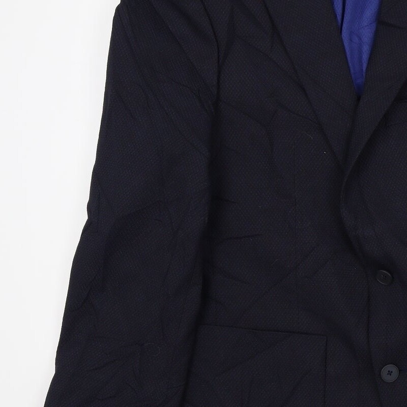 M&S Mens Blue Polyester Blend Jacket Suit Jacket Size 38