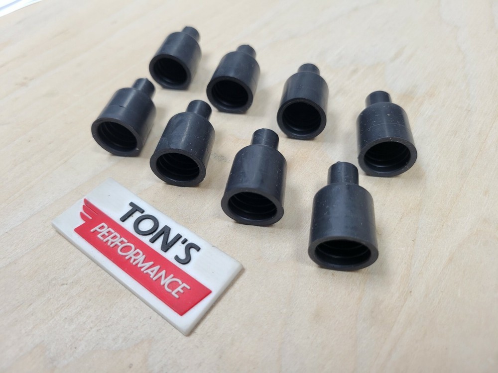 8 pack straight 7-8mm spark plug wire rubber boots socket distributor caps black
