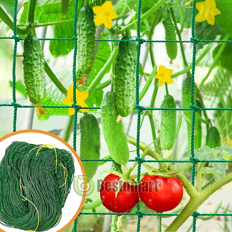 Garden Plant Climbing Net Trellis Netting Mesh Support Fruits Vine Veggie Bean