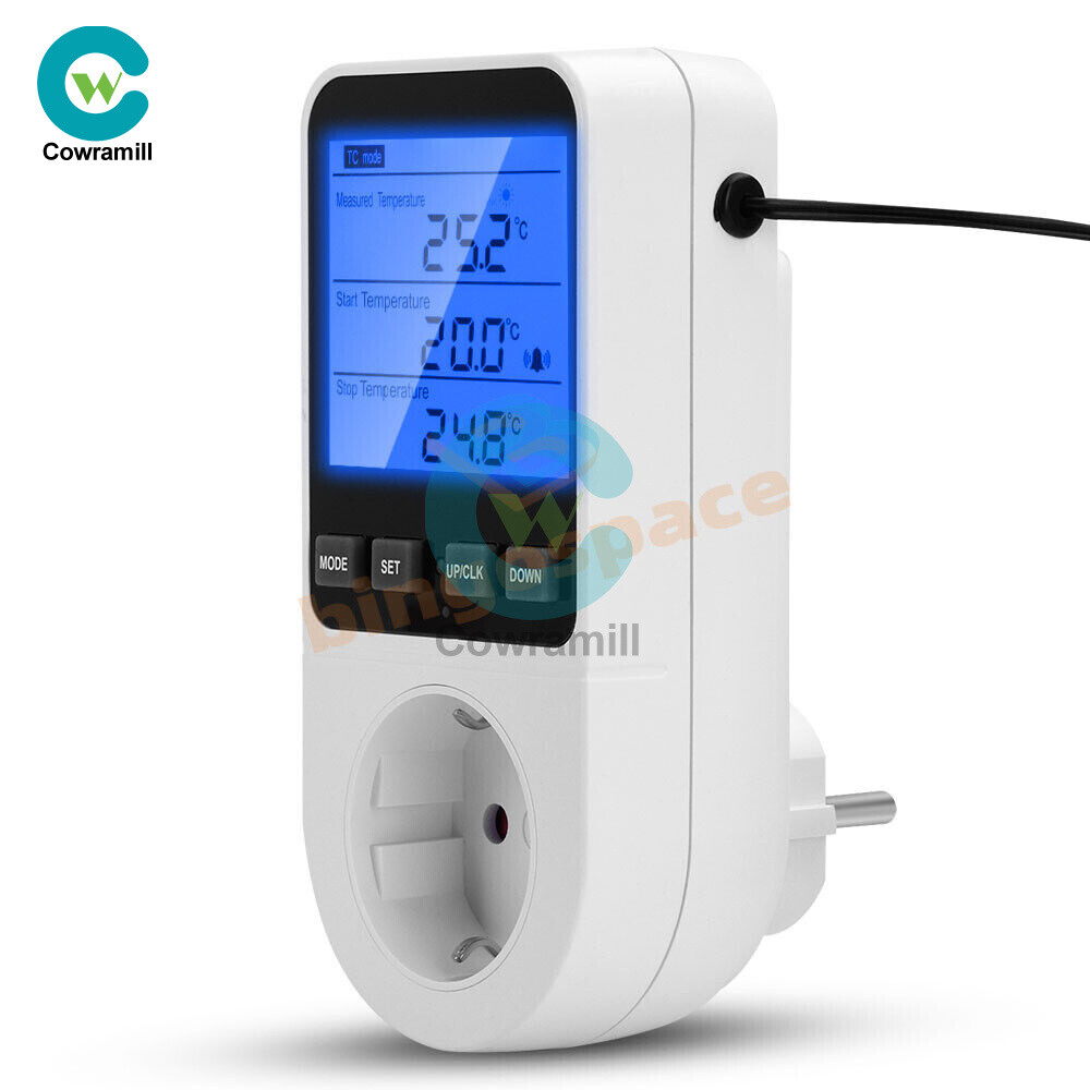 Digital Thermostat Outlet Plug Temperatures Controller Socket With Backlight