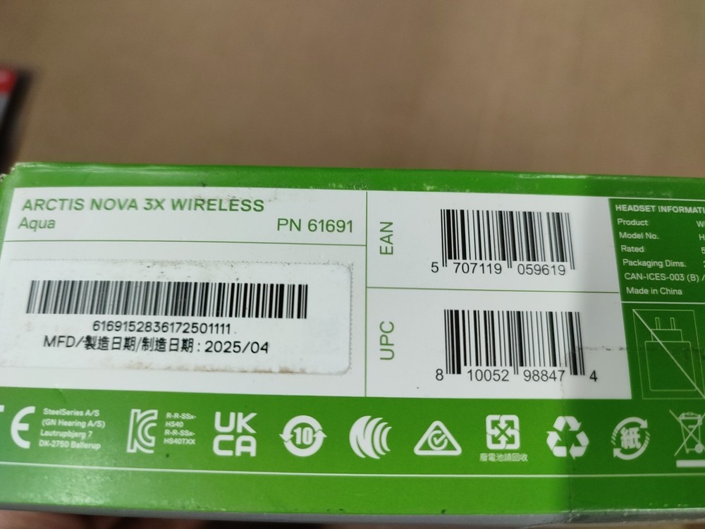 Steelseries 61691 ARCTIS NOVA 3X WIRELESS AQUA GAMING HEADSET
