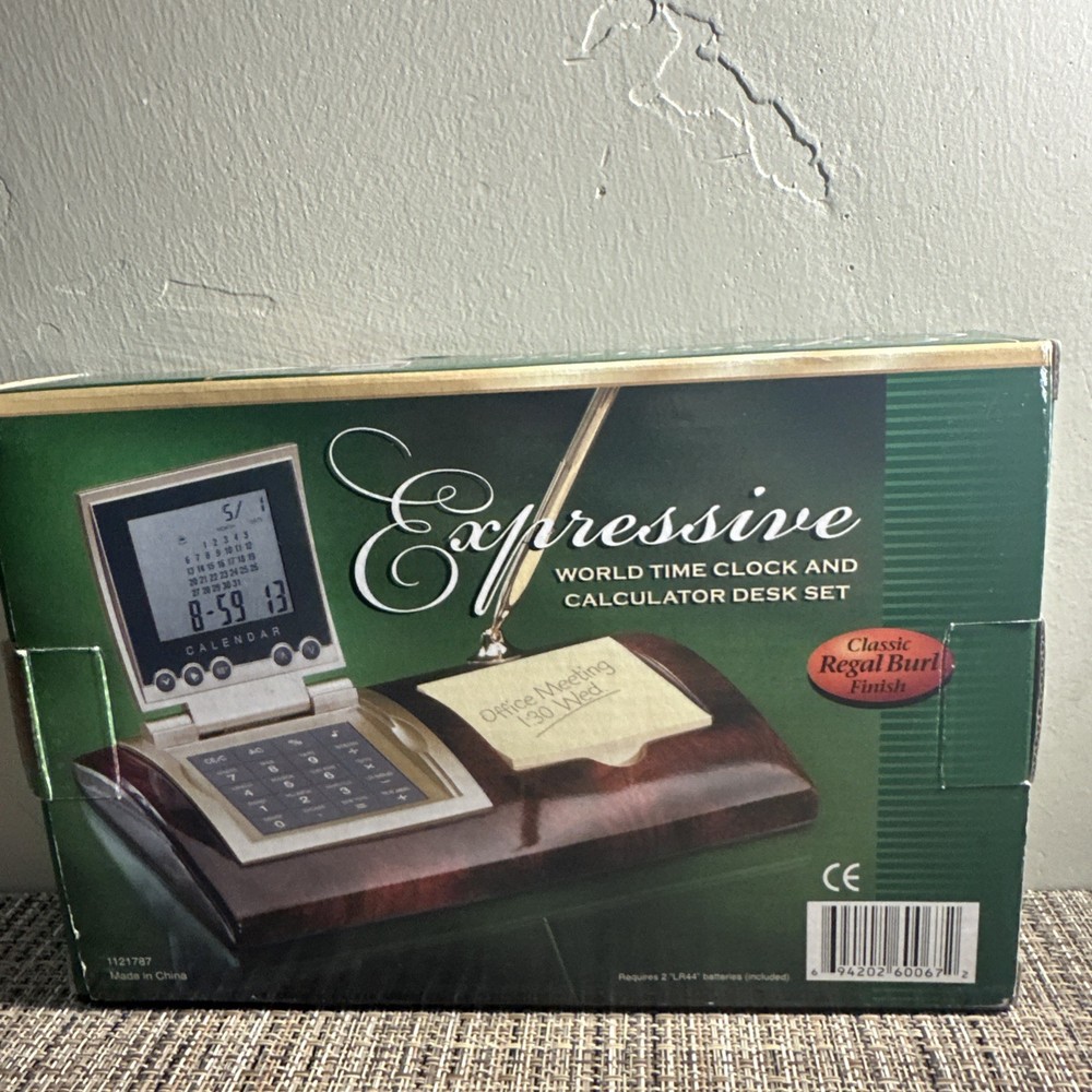 Expressive World Time Clock Calculator Desk Set