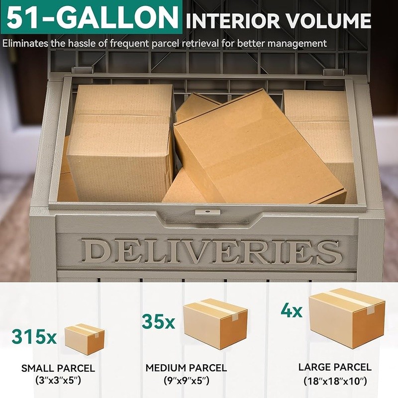 Lockable Outdoor Parcel Delivery Box Durable Weatherproof Resin Storage Solution