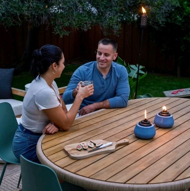 TiKi Brand Adjustable Flame Stone Table Torch