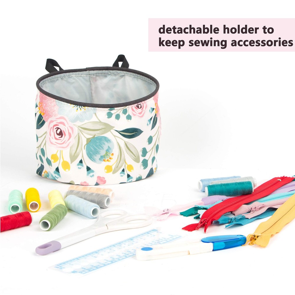 PACMAXI Sewing Machine Pad for Table with 1-Floral With Beige Background