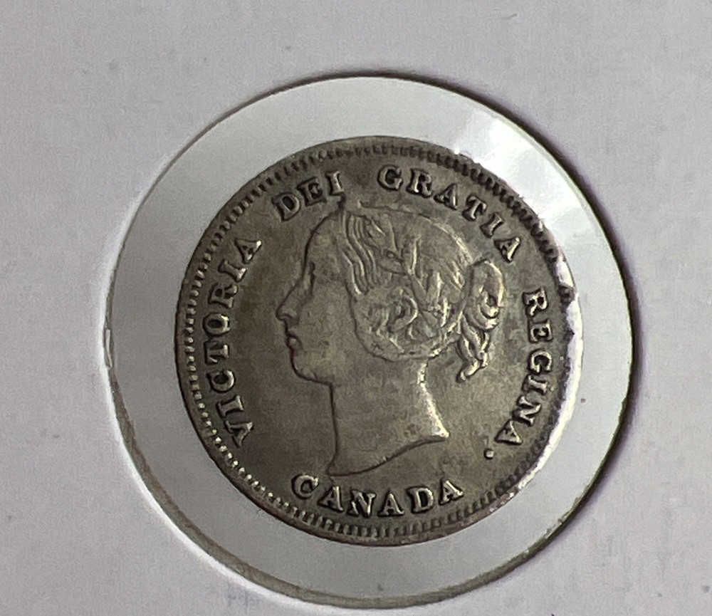 1891 Canada 5 Cents Silver Foreign Coin