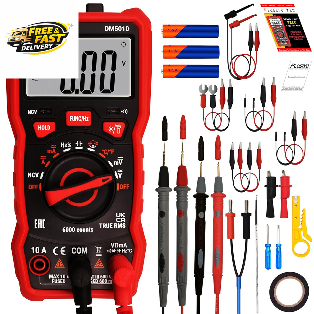 Multimeter 6000 Counts Digital Multimeter Auto Ranging TRMS AC DC Voltmeter