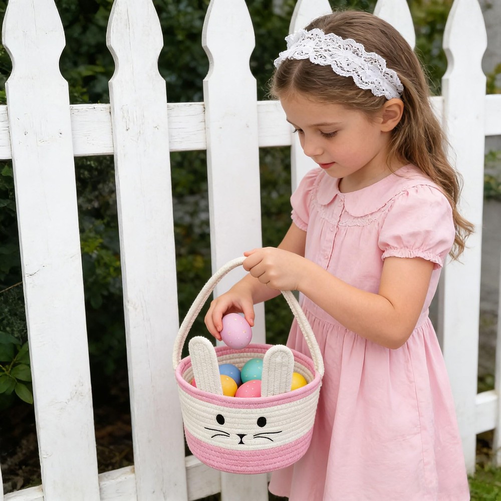 Easter Baskets for Kids, Easter Basket, Easter Bunny Baskets with Handle for ...