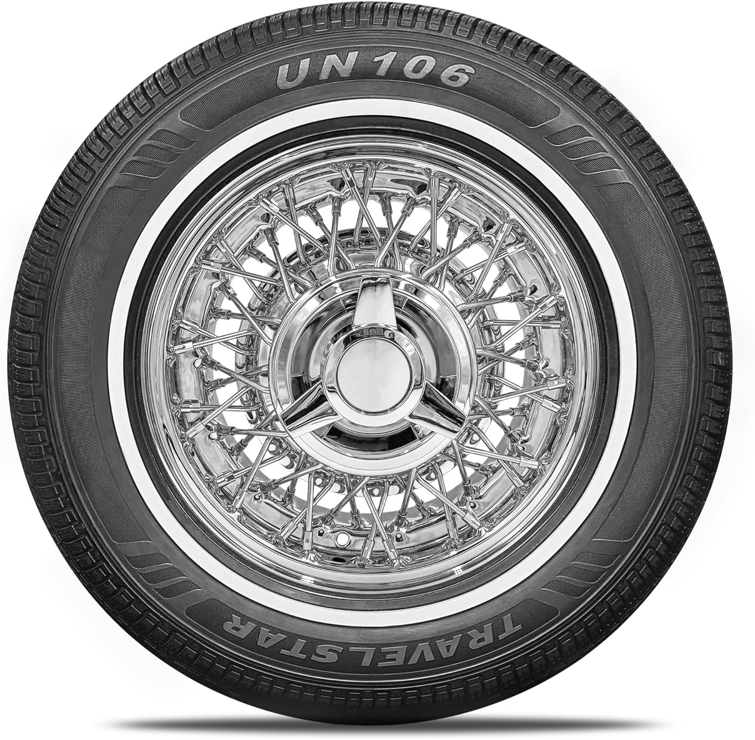 Set of 4 Travelstar UN106 155/80R13 79T 14mm White Wall A/S Passenger Car Tire