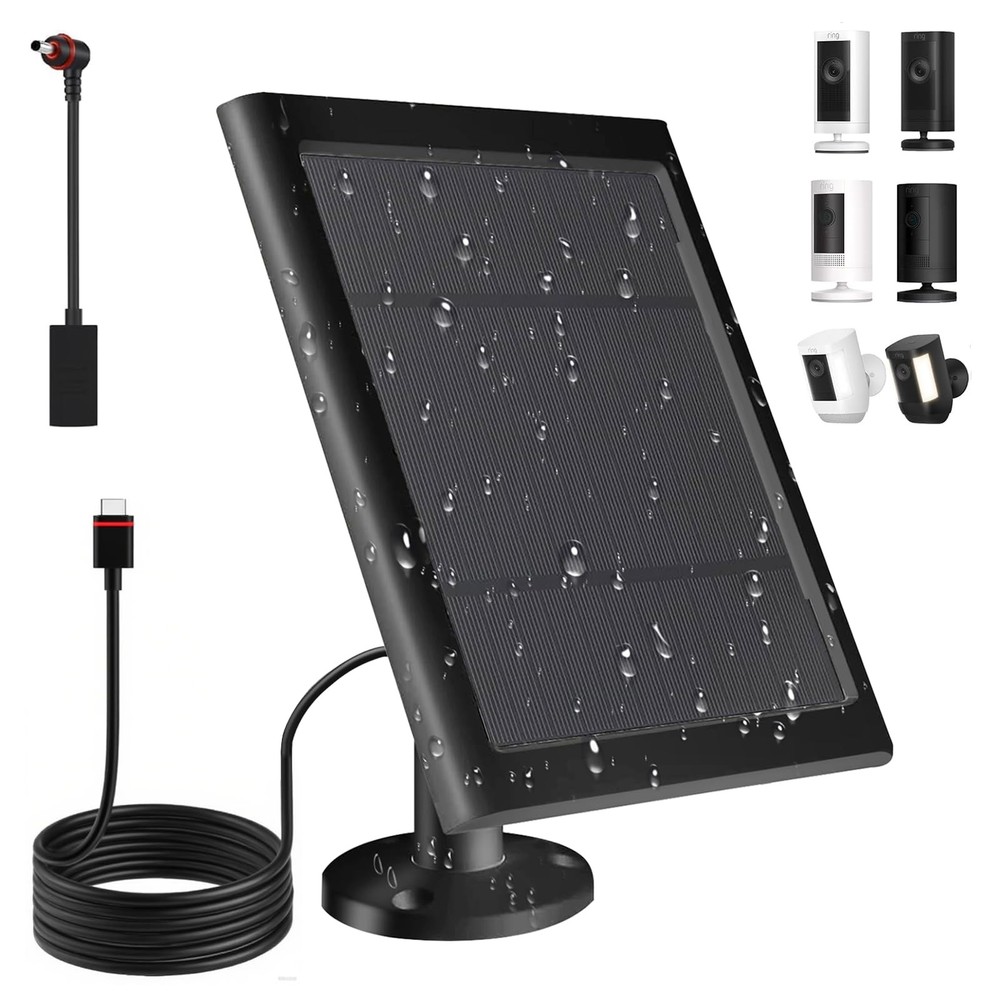 Solar Panel for Ring Camera2nd Generation Dustproof Waterproof 5W Solar Panel...