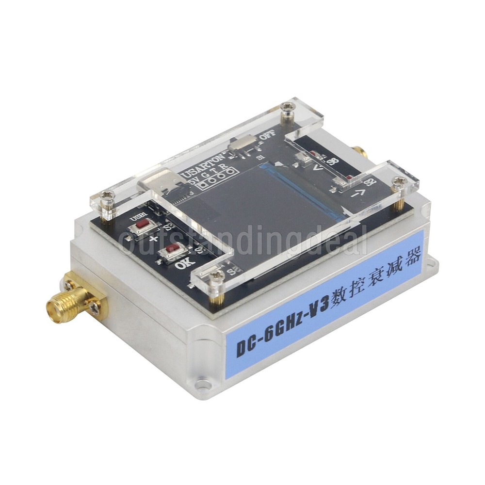 ATT-6000V3.0 DC-6GHZ 90DB Programmable Attenuator Module RF Attenuator 1.3" OLED