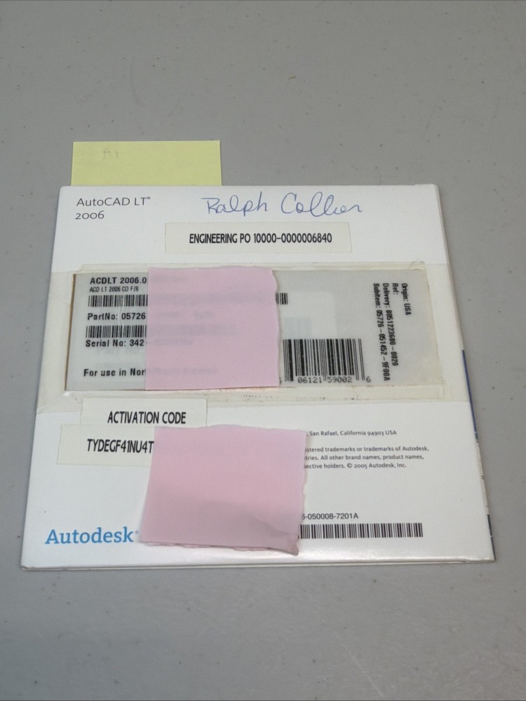 Autodesk Autocad LT 2006 CD W/ Serial Number