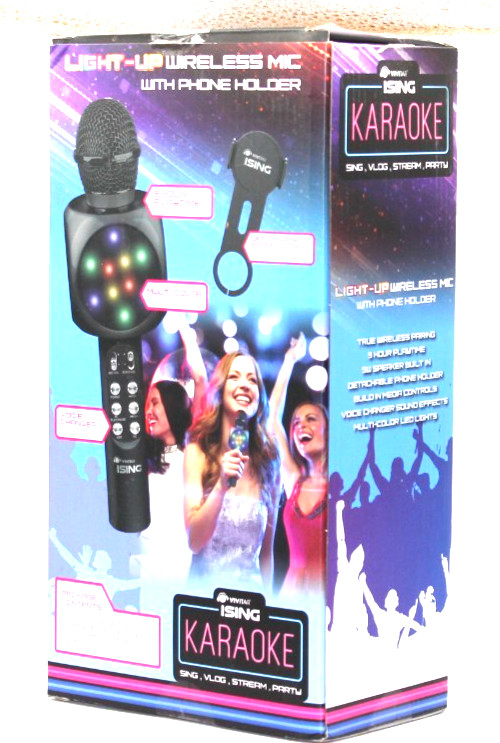 Ising Light-Up Bluetooth Karaoke Microphone - OPEN BOX
