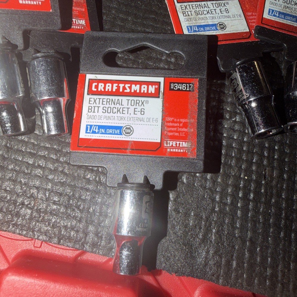 $10 Socket Craftsman 1/4 Inch Drive External Torx Bit E-6 34617 Laser Etched