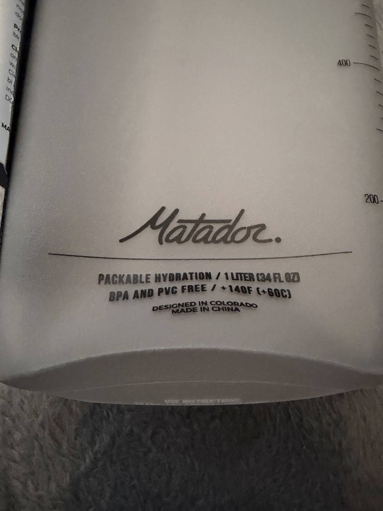 MATADOR Bottle PACKABLE WATER HYDRATION Pack 1 liter
