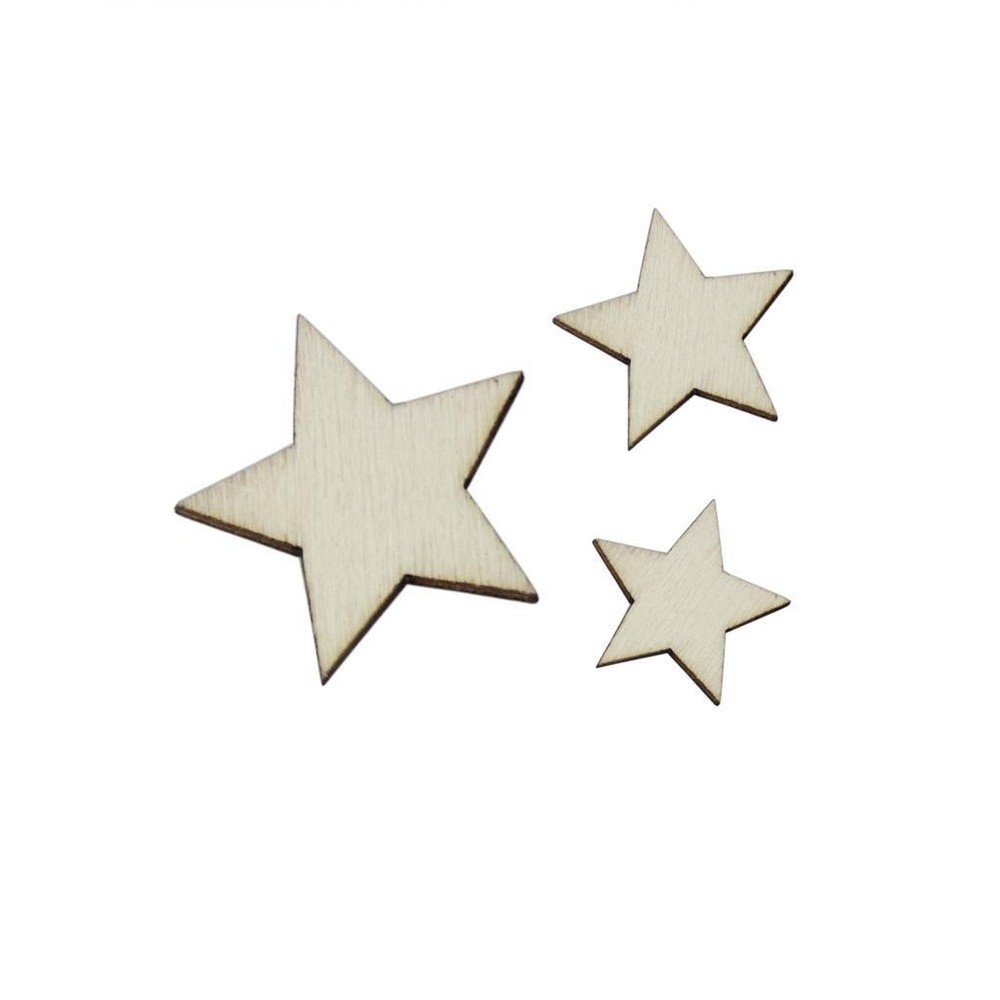 100Pcs Assorted Size Natural Plain Shabby Chic Craft