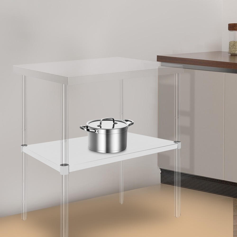 Under Shelf Stainless Steel Table Adjustable Lower Shelf Worktable Under Shelf