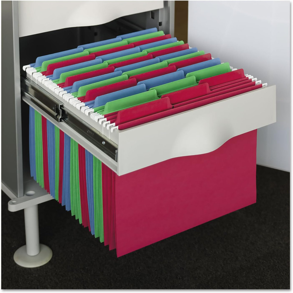 Erasable Fastab Hanging File Folder, 1/3-Cut Built-In Tab, Letter Size, Assorted