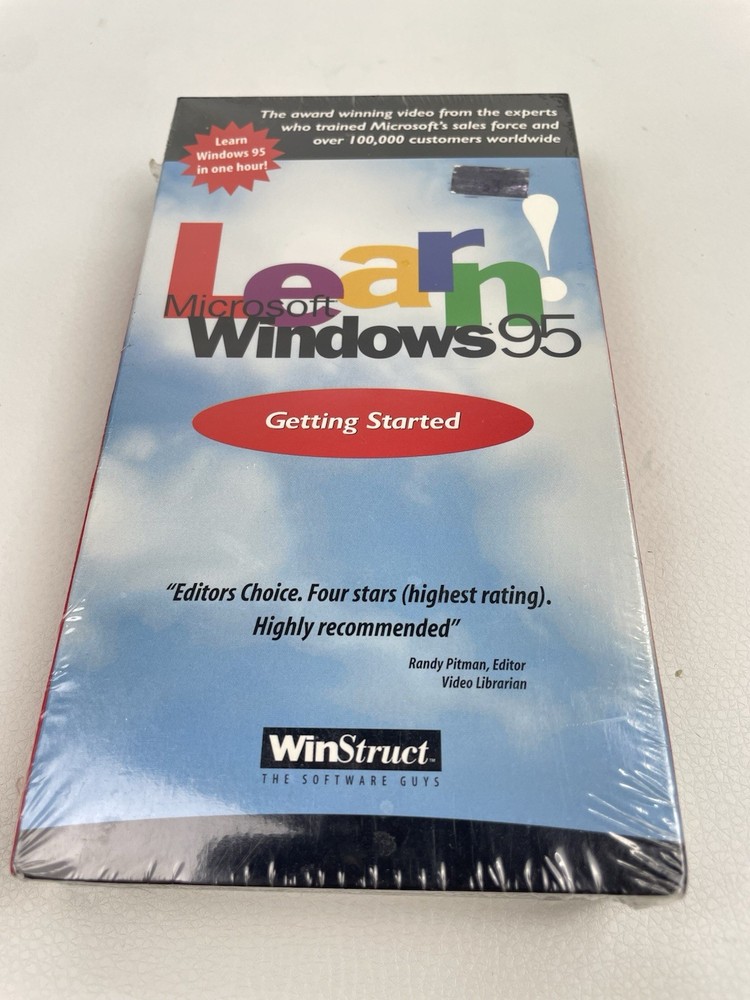 Microsoft Learn Windows 95 New Sealed  VHS Winstruct Getting Started